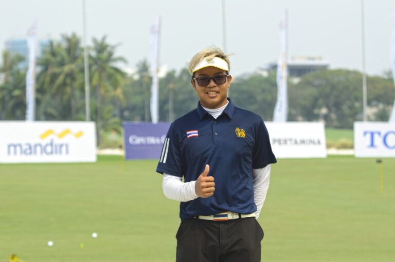 Parin Sarasmut catatkan rekor skor terendah putaran pertama Mandiri Ciputra Golfpreneur Junior World Championship